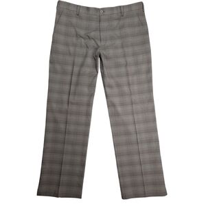 Nike Golf Victory Brown Plaid Flat Front Pants SZ 38x32